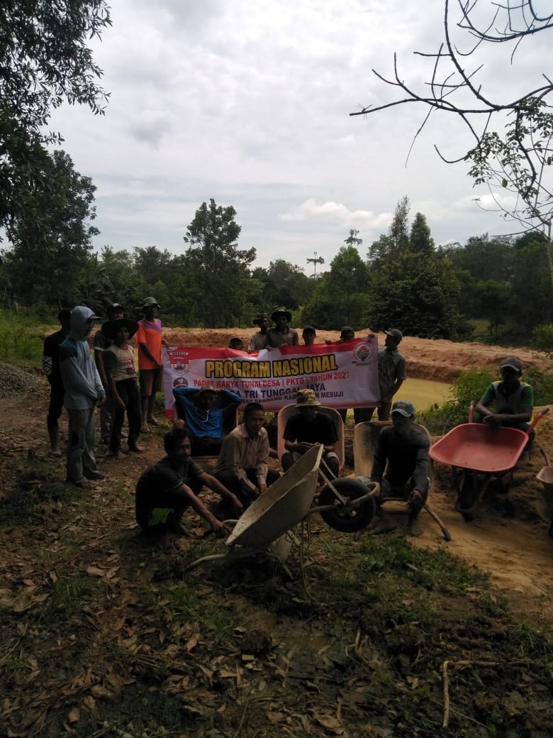 Padat Karya Tunai Desa Tri Tunggal Jaya Tahun 2021